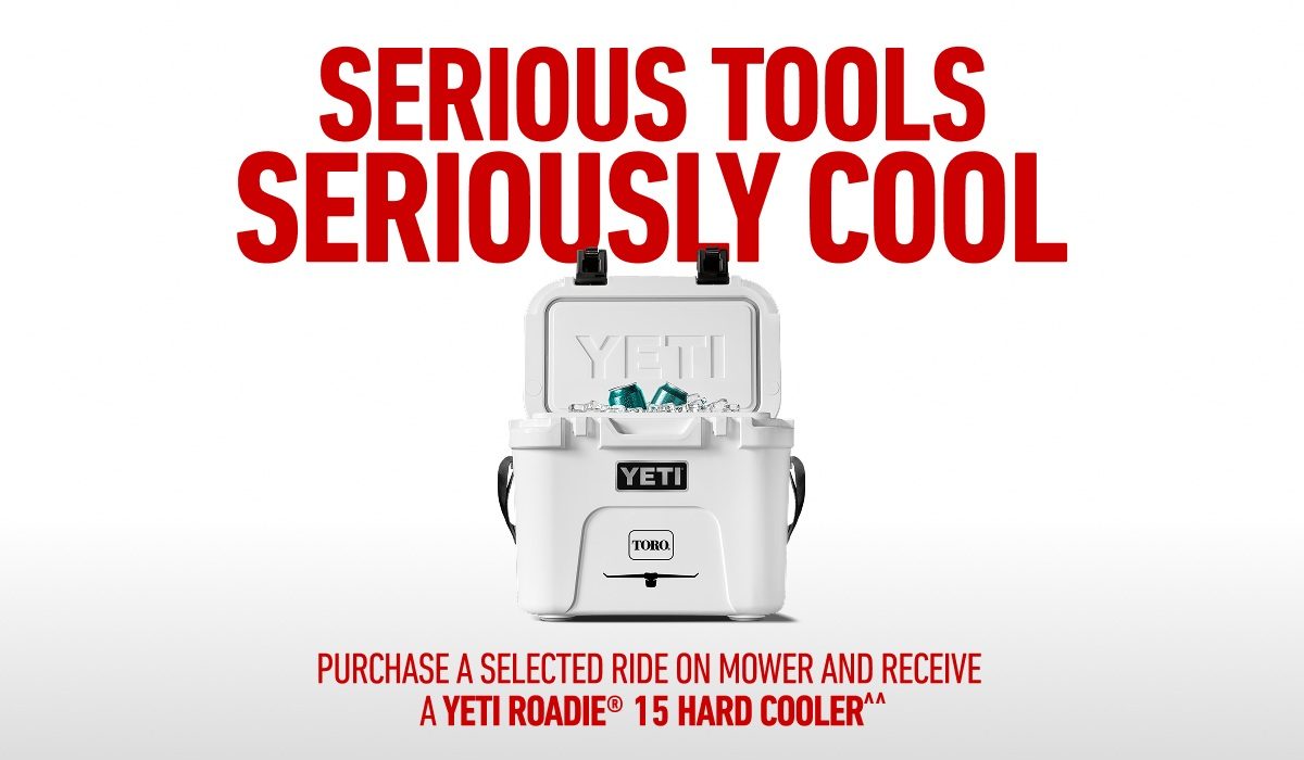 Purchase a selected ride-on mower and receive a YETI Roadie® 15 Hard Cooler